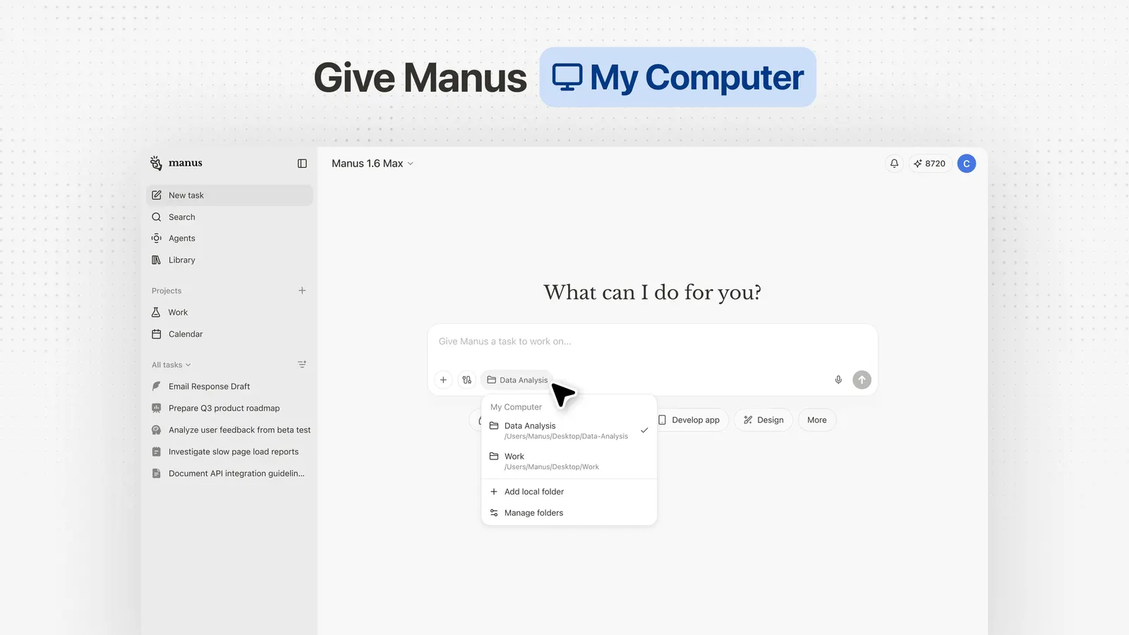 Manus interface