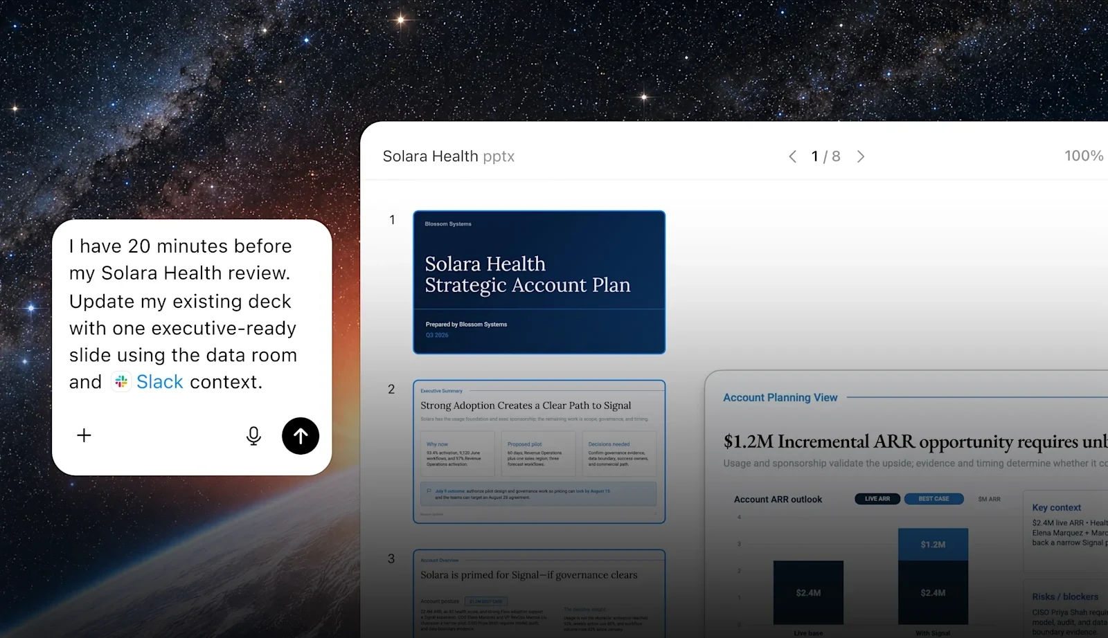 ChatGPT Work workspace showing deep research, browser execution, and connected business apps